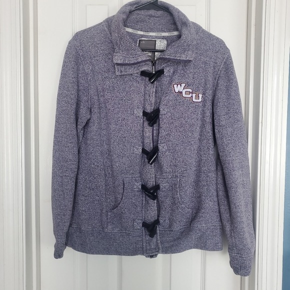 Western Carolina University Toggle Zip Sweater Renu Bruzen Interlocking SZ:L - Picture 5 of 7